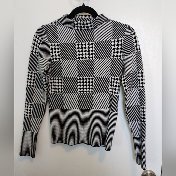 Graphic Pattern Mock Neck Sweater by Karen Millen - Picture 1 of 6
